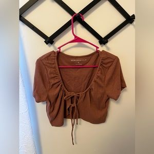 Redish orange XL tie crop top!